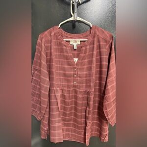 Wrangler Women's Grid Blouse - Brownish Rose